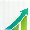 Arrow graph trending upwards.