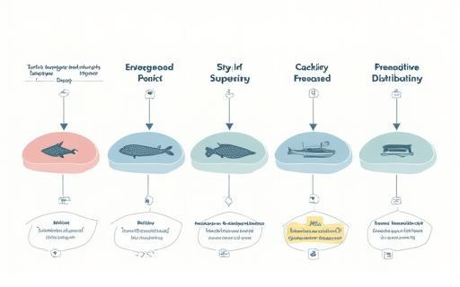 Diagram showing the seafood supply chain with traceability points.